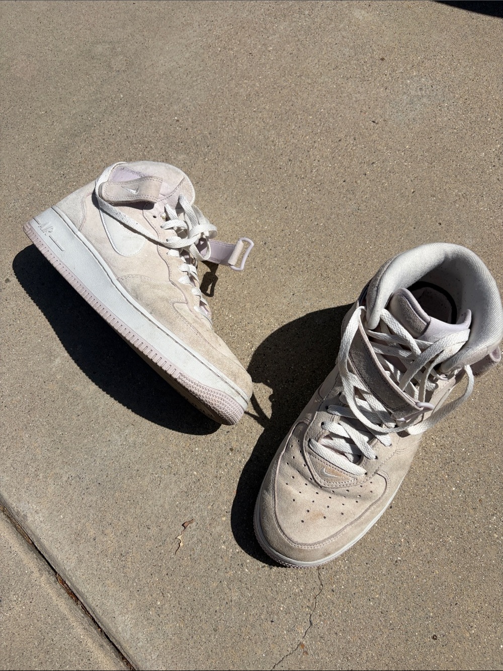 Nike Air Force 1 Light Beige Suede High-Top Sneakers size 12